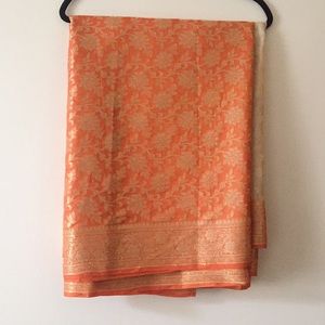 Orange/Cream Two Toned Saree